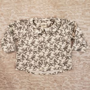 LOIR PARIS Cream + Grey Jersey Blouse 6m